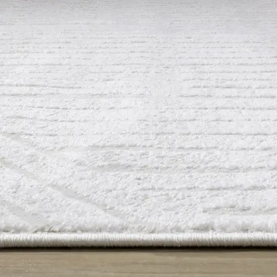 Cream And White Striped Area Rug Photo 7