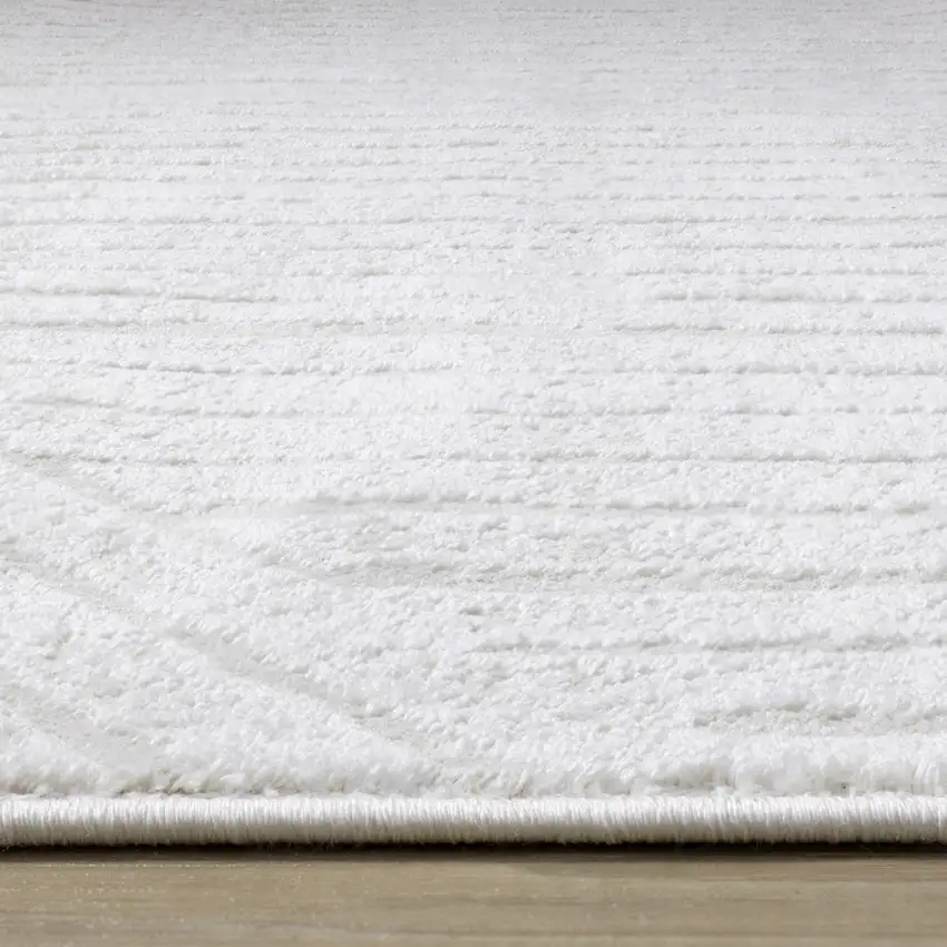Cream And White Striped Area Rug Photo 7
