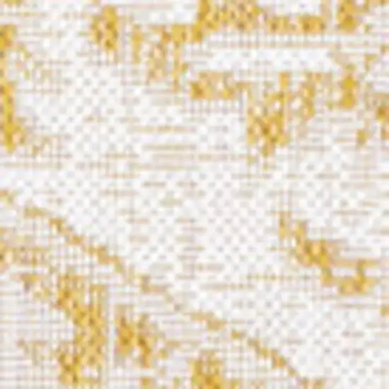 Cream And Yellow Medallion Indoor Outdoor Area Rug Photo 2