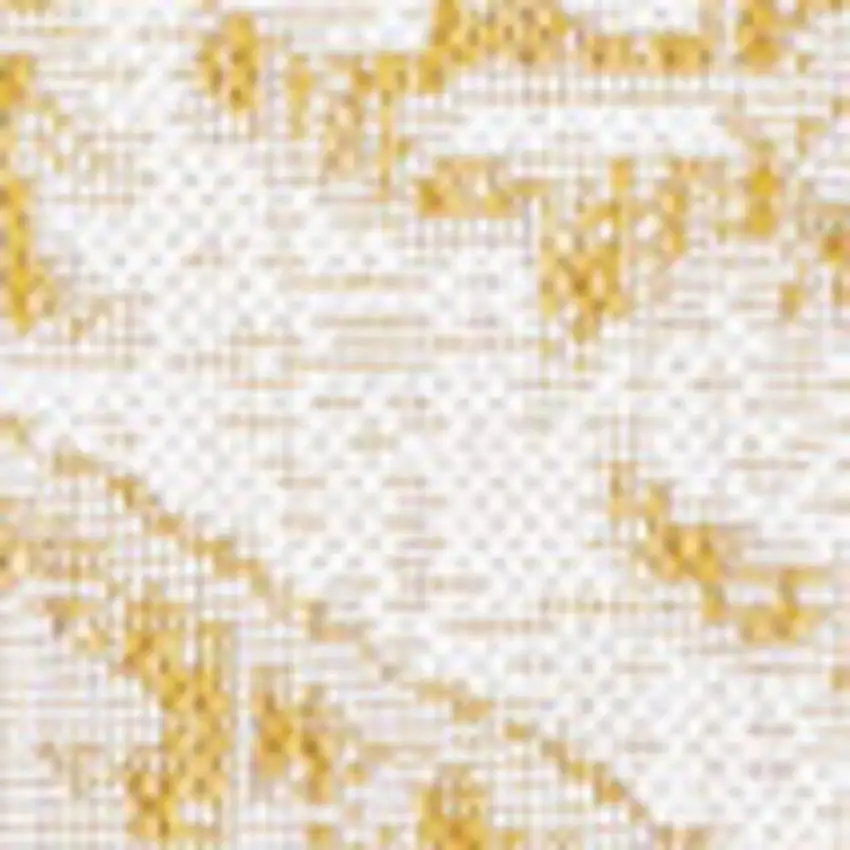 Cream And Yellow Medallion Indoor Outdoor Area Rug Photo 2