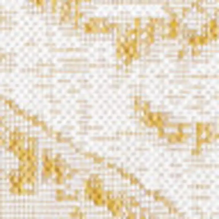 Cream And Yellow Medallion Indoor Outdoor Area Rug Photo 2