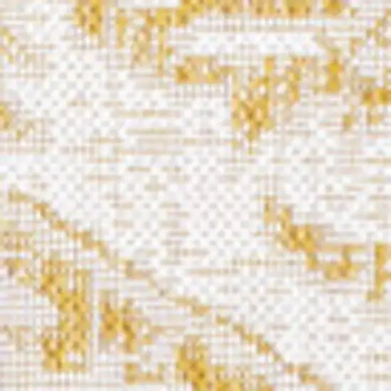 Cream And Yellow Medallion Indoor Outdoor Area Rug Photo 2