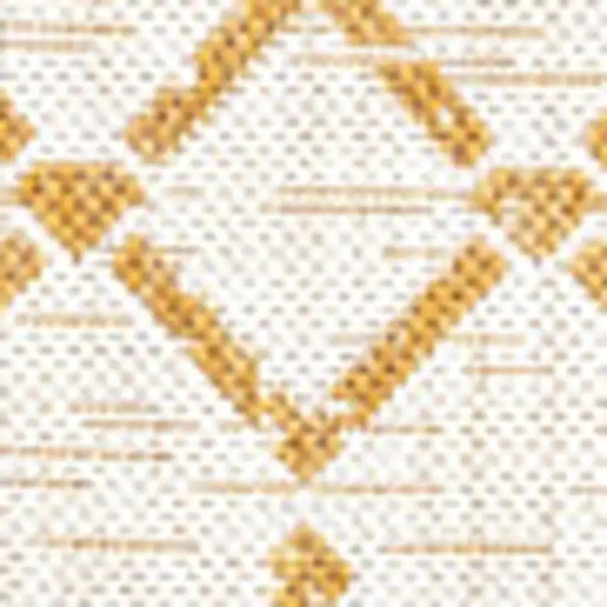 Cream And Yellow Trellis Indoor Outdoor Area Rug Photo 2