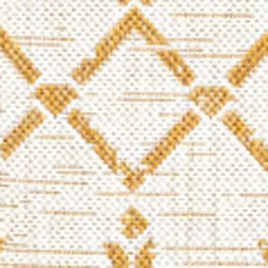 Cream And Yellow Trellis Indoor Outdoor Area Rug Photo 2