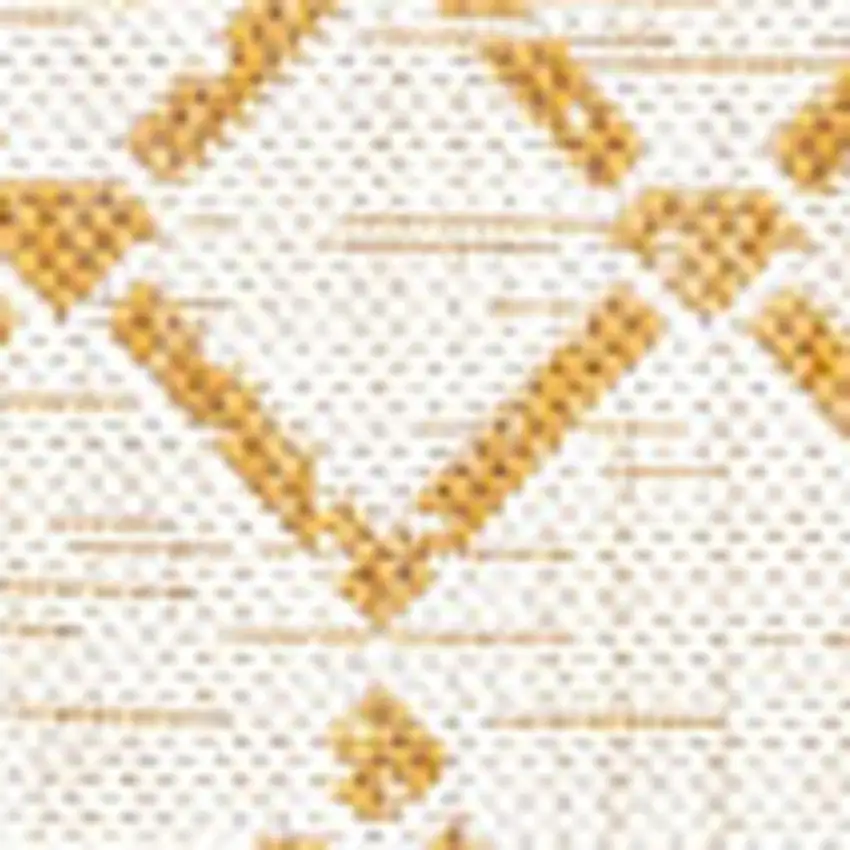 Cream And Yellow Trellis Indoor Outdoor Area Rug Photo 2