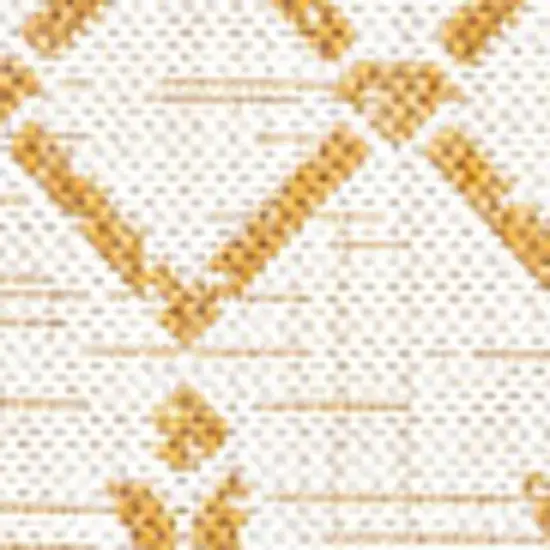 Cream And Yellow Trellis Indoor Outdoor Area Rug Photo 2