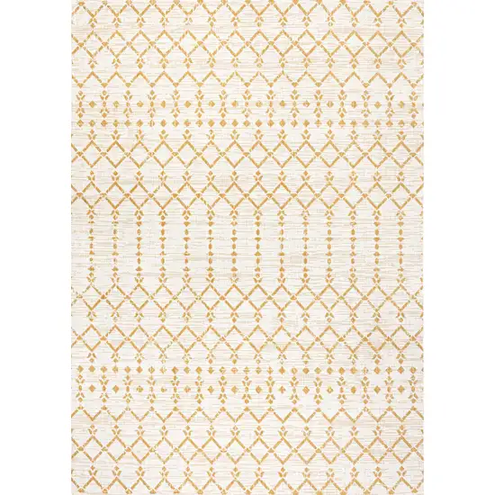 Cream And Yellow Trellis Indoor Outdoor Area Rug Photo 1