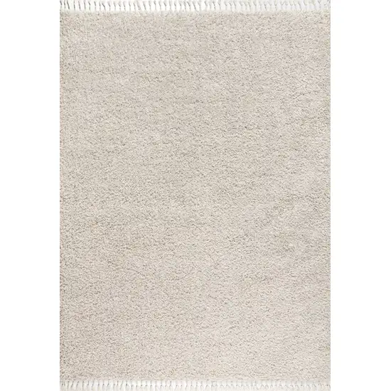 Cream Area Rug With Fringe Photo 7