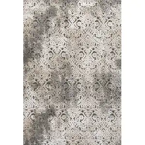 Photo of Cream Beige And Dark Gray Abstract Indoor Outdoor Area Rug