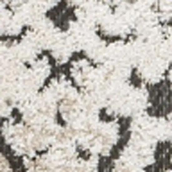 Cream Beige And Dark Gray Abstract Indoor Outdoor Area Rug Photo 2