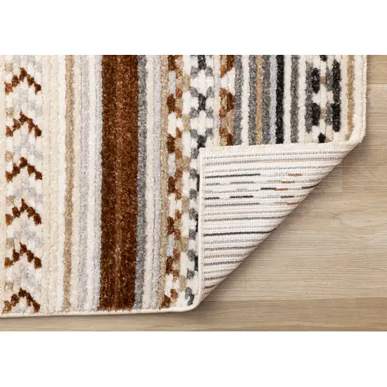 Cream Black And Brown Tribal Area Rug Photo 8