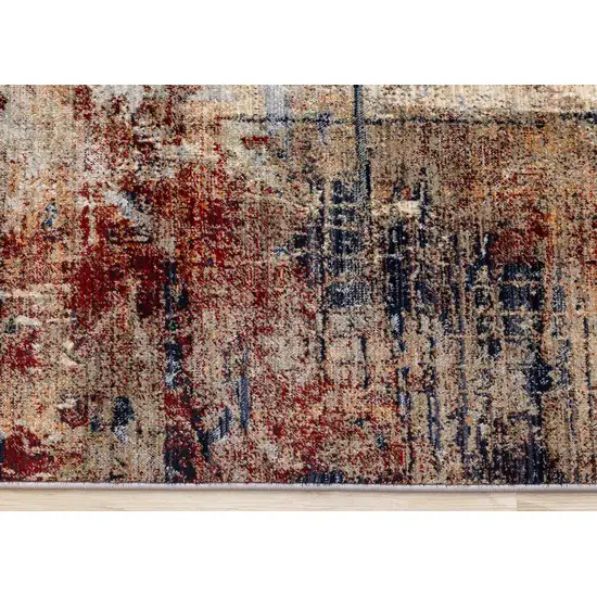 Cream Black And Tan Abstract Area Rug Photo 9