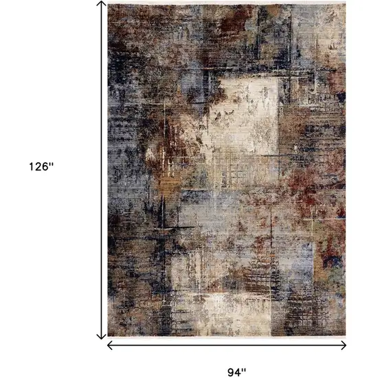 Cream Black And Tan Abstract Area Rug Photo 3