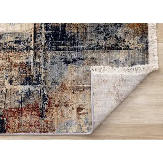 Cream Black And Tan Abstract Area Rug Photo 8