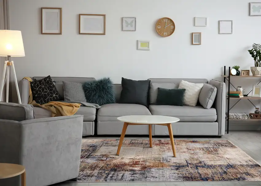 Cream Black And Tan Abstract Area Rug Photo 5