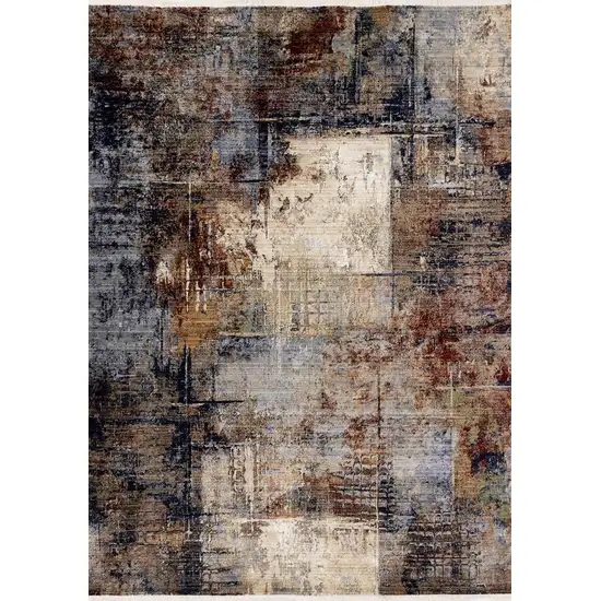 Cream Black And Tan Abstract Area Rug Photo 2