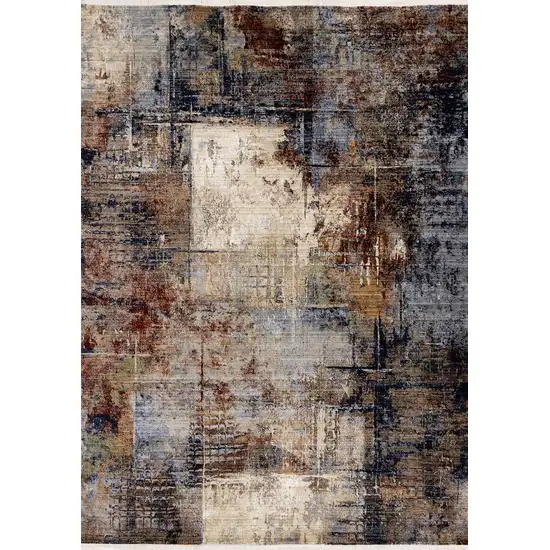 Cream Black And Tan Abstract Area Rug Photo 4