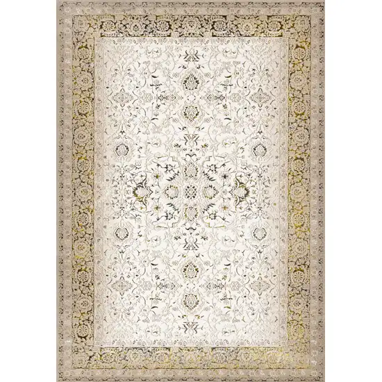 Cream Black And Tan Medallion Area Rug Photo 2