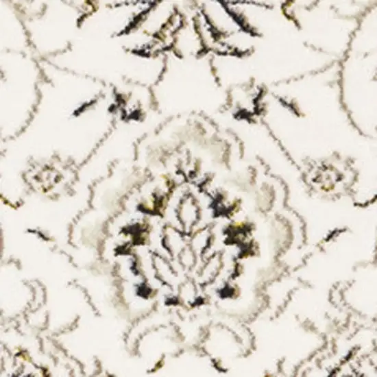 Cream Black And Tan Medallion Area Rug Photo 5