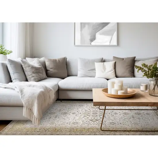 Cream Black And Tan Medallion Area Rug Photo 7