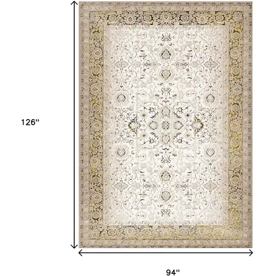 Cream Black And Tan Medallion Area Rug Photo 3