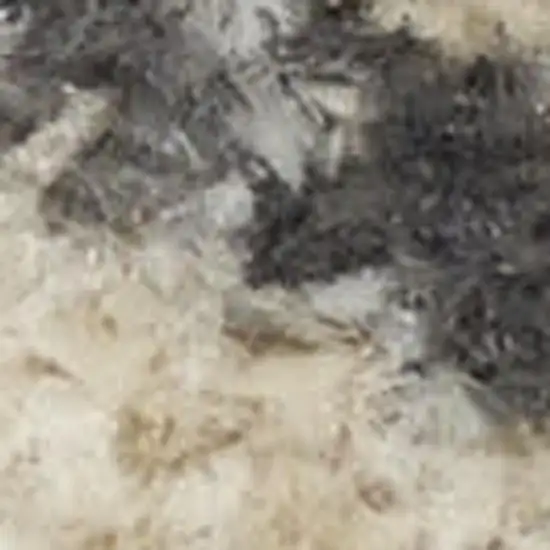 Cream Black And Yellow Floral Distressed Area Rug Photo 2