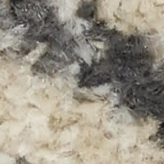 Cream Black And Yellow Floral Distressed Area Rug Photo 3