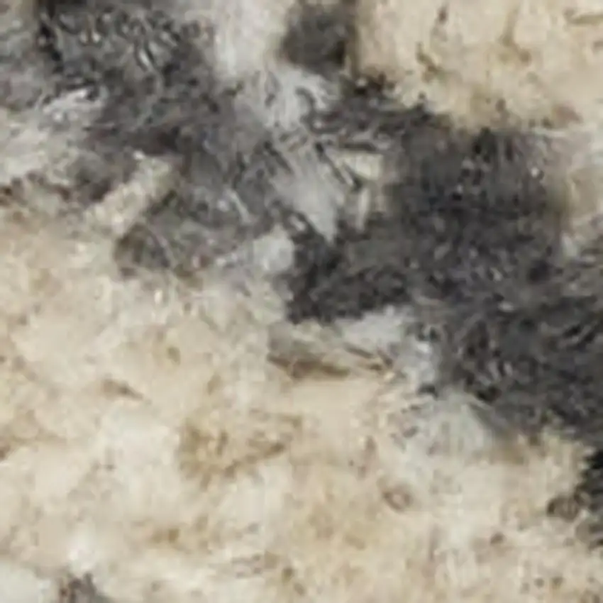 Cream Black And Yellow Floral Distressed Area Rug Photo 3