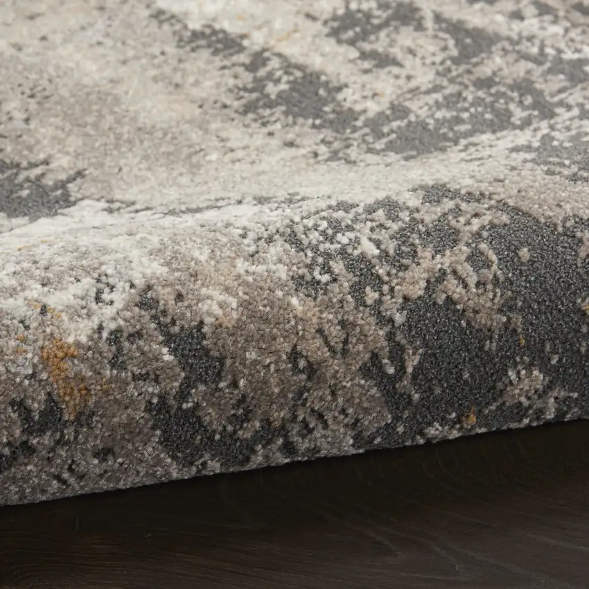 Cream Black and Gray Abstract Area Rug Photo 7