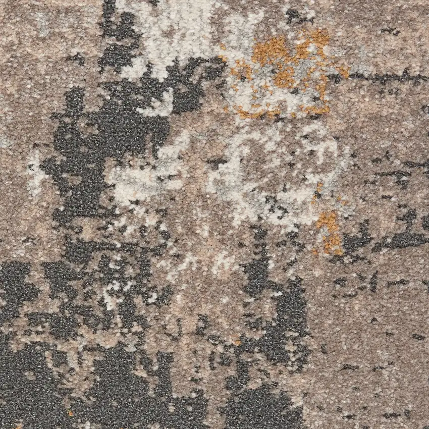 Cream Black and Gray Abstract Area Rug Photo 3