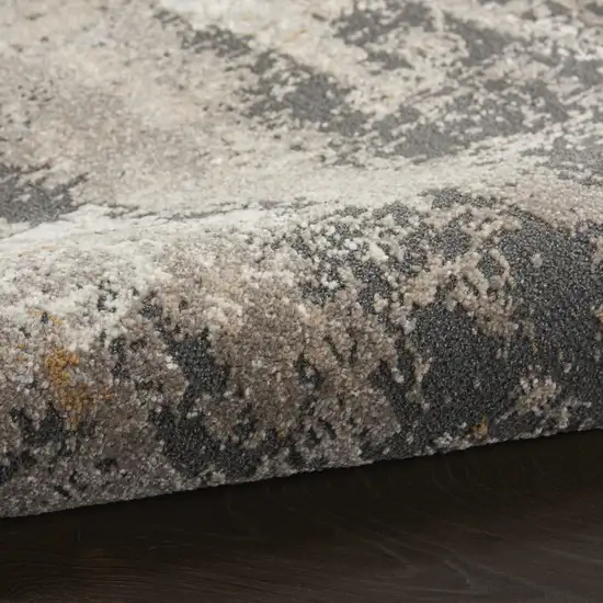 Cream Black and Gray Abstract Area Rug Photo 7