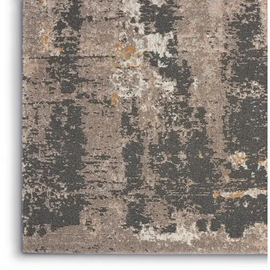 Cream Black and Gray Abstract Area Rug Photo 8