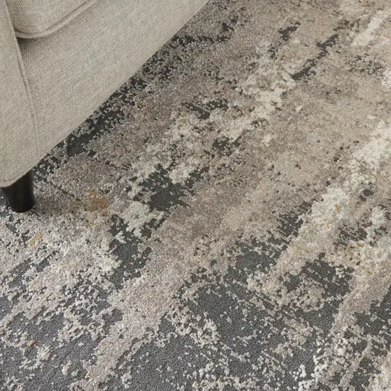 Cream Black and Gray Abstract Area Rug Photo 9