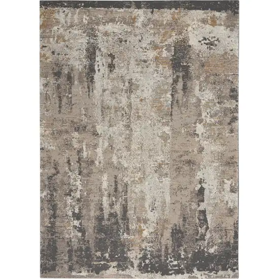 Cream Black and Gray Abstract Area Rug Photo 8