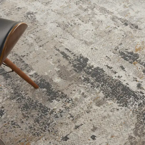 Cream Black and Gray Abstract Area Rug Photo 9
