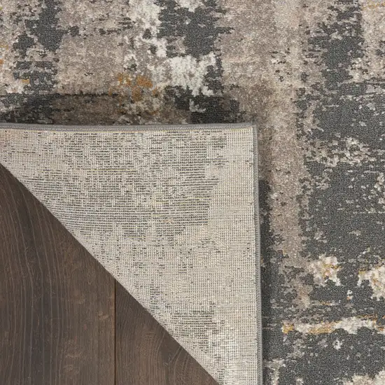 Cream Black and Gray Abstract Area Rug Photo 9