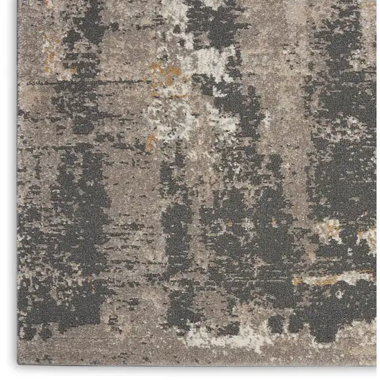 Cream Black and Gray Abstract Area Rug Photo 8