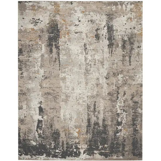 Cream Black and Gray Abstract Area Rug Photo 8