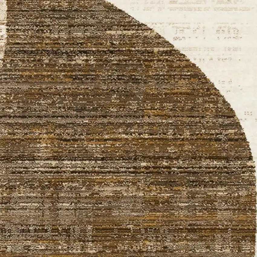 Cream Blue And Brown Abstract Area Rug Photo 4