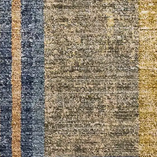 Cream Blue And Brown Geometric Area Rug Photo 4