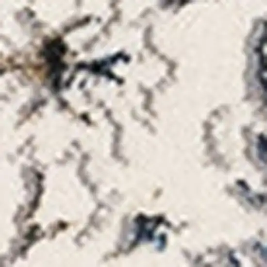 Cream Blue And Gray Medallion Area Rug Photo 4