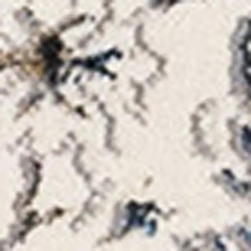 Cream Blue And Gray Medallion Area Rug Photo 4