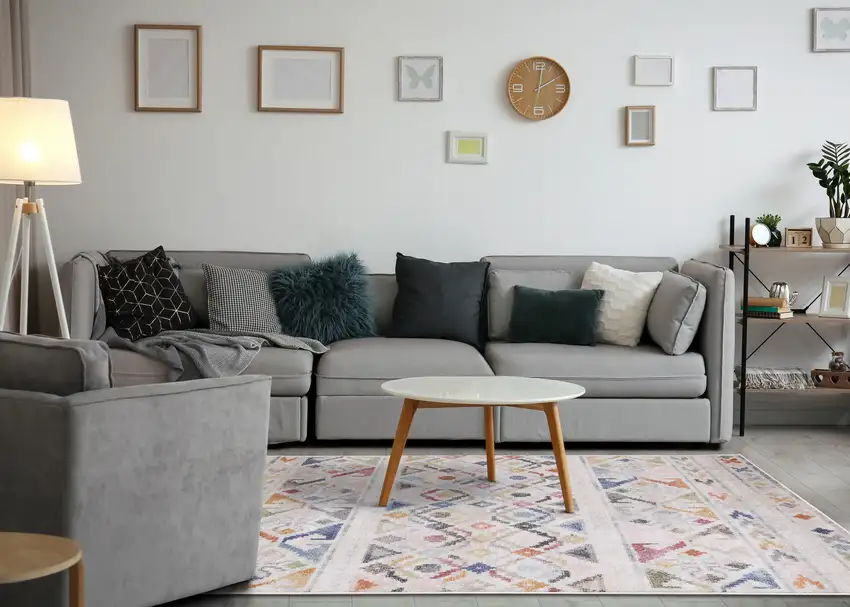 Cream Blue And Green Tribal Area Rug Photo 5