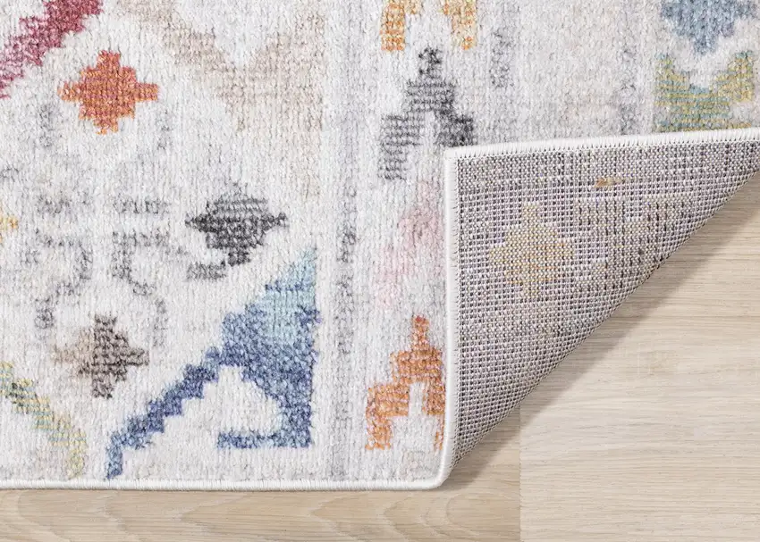 Cream Blue And Green Tribal Area Rug Photo 9