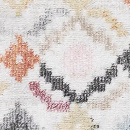 Cream Blue And Green Tribal Area Rug Photo 4