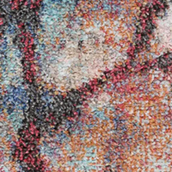 Cream Blue And Pink Floral Area Rug Photo 4