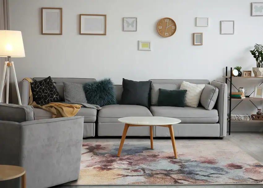 Cream Blue And Pink Floral Area Rug Photo 6