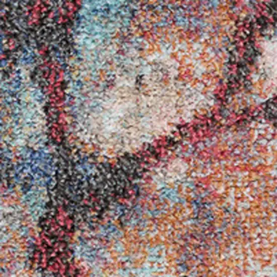 Cream Blue And Pink Floral Area Rug Photo 4