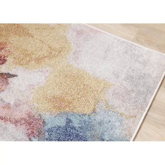 Cream Blue And Pink Floral Area Rug Photo 7