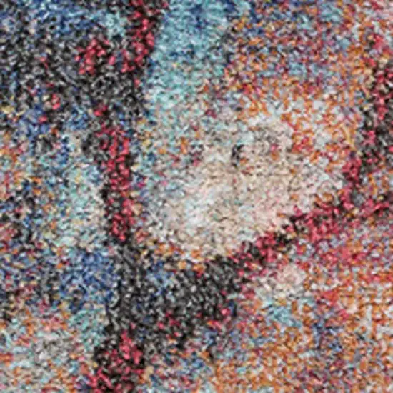 Cream Blue And Pink Floral Area Rug Photo 4